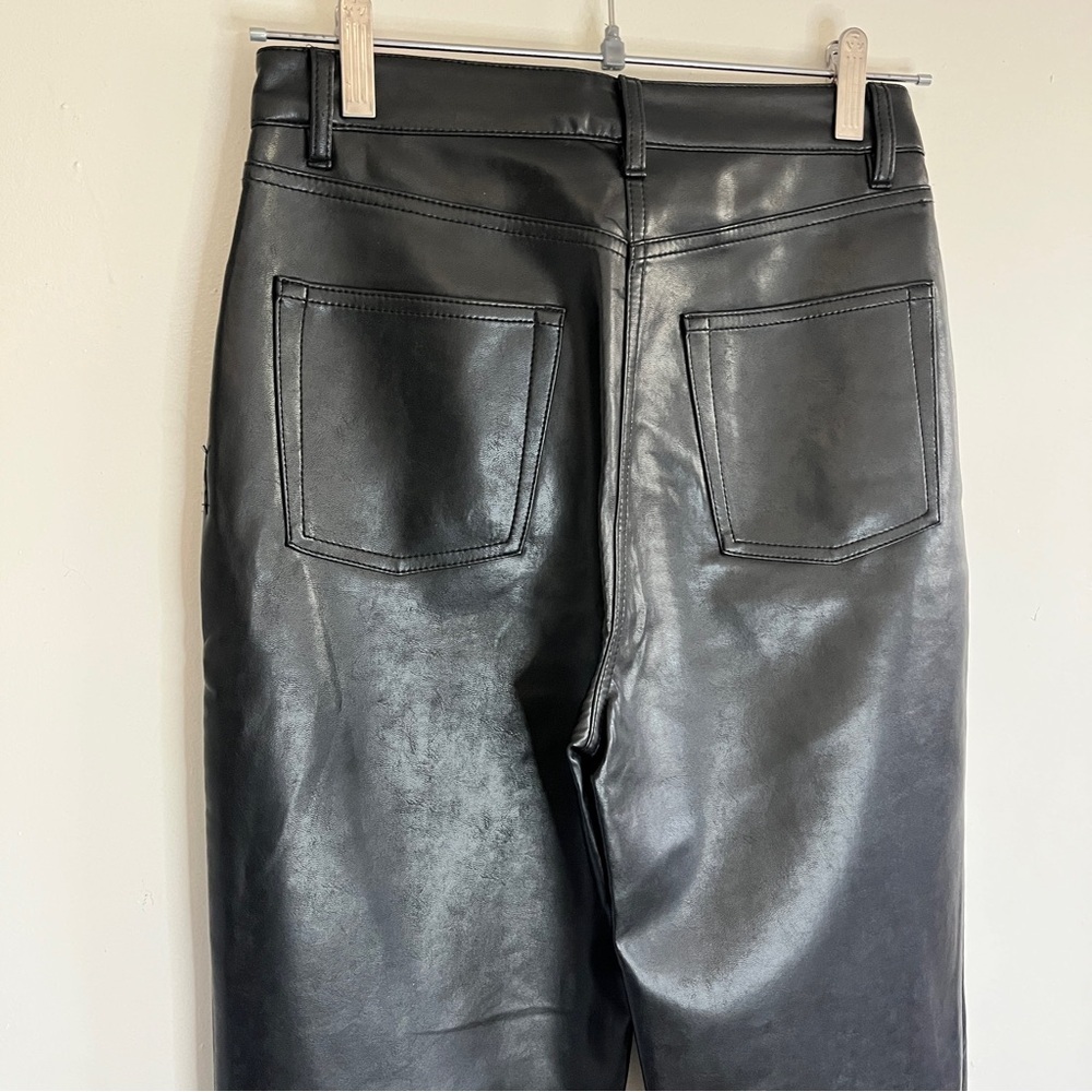 Aritzia Wilfred Black The Melina Super High Rise Vegan Leather Straight Pants - Picture 5 of 8